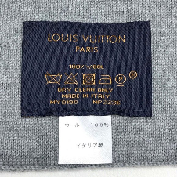 LOUIS VUITTON MP2236 Echarpe Gravity Scarf Navy/Gray Wool - Picture 7 of 9